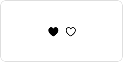 A screenshot of two heart symbols. The first is filled while the