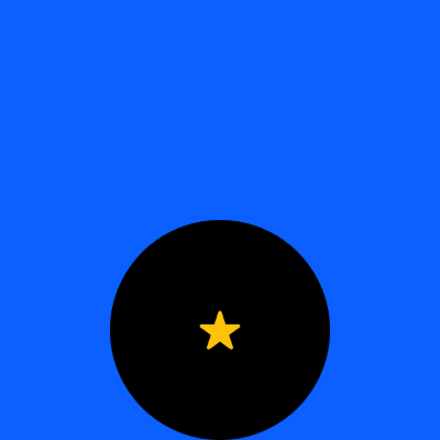 A screenshot of a star centered on a circle, which is on a square.