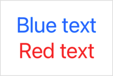 A vertical stack of two text views, the top labeled Blue Text with a