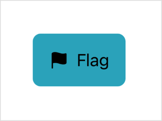 A screenshot of the flag icon and word on a teal rectangle with