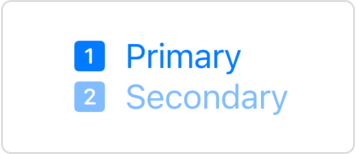 A screenshot of two labels with the text primary and secondary.