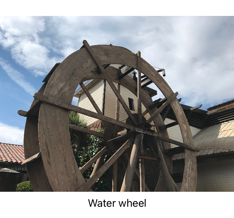 An image of a water wheel and its adjoining building, resized to fit the