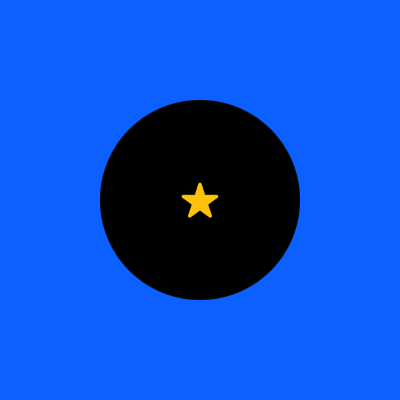 A screenshot of a star centered on a circle, which is