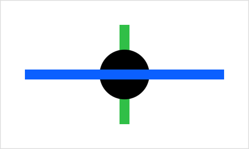 A screenshot of a circle with a horizontal blue bar layered on top