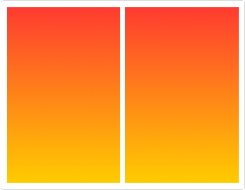 Two identical, tall rectangles, with a gradient that starts red at