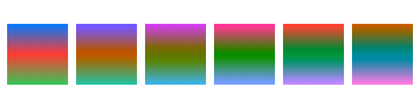 Shows the effect of hueRotation on a linear