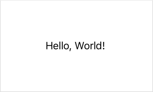 A screenshot of a rendered text view showing the text Hello World in a body font.