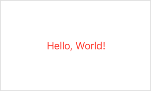 A screenshot of a rendered text view showing the text Hello World in a foreground color.