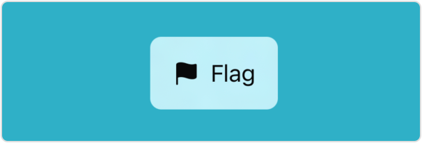 A screenshot of a label on a teal background, where the area behind