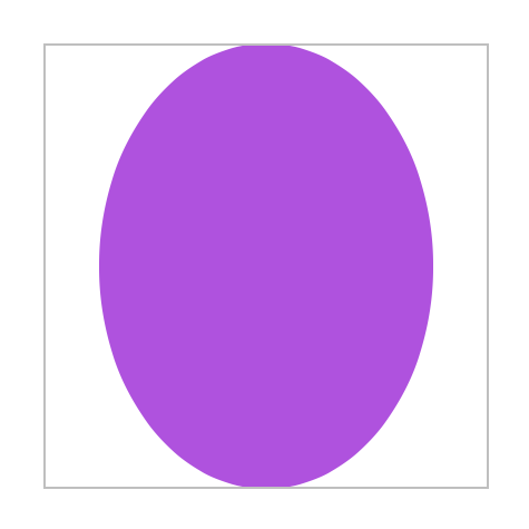 A view showing a purple ellipse that has a 3:4 width-to-height ratio,