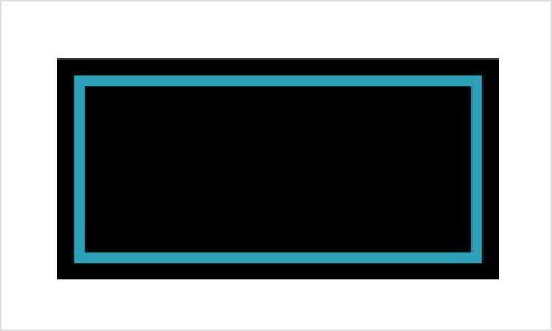 A screenshot of a rectangle with a teal border that’s