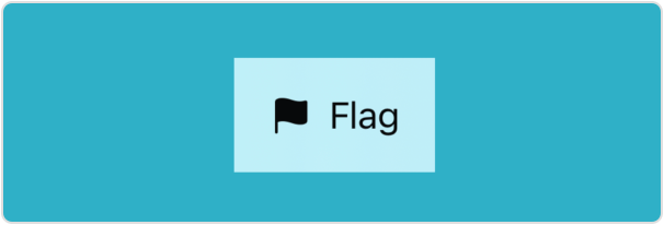 A screenshot of a label on a teal background, where the area behind