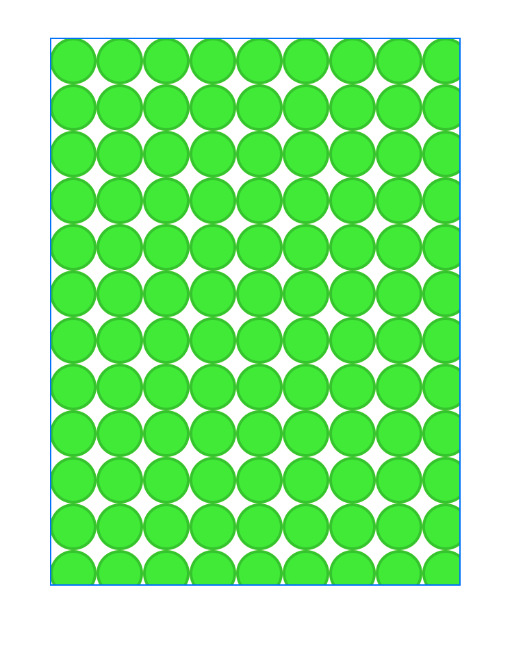 A rectangular blue outline, 300 by 400. The repeated green dot image fills its entire space horizontally and vertically.